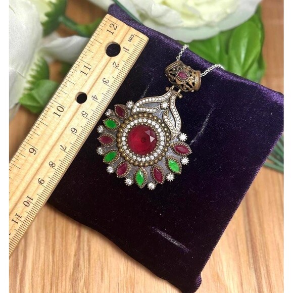 925 Sterling Silver Turkish Vintage Necklace for Women, NEW, Antique - Picture 2 of 8